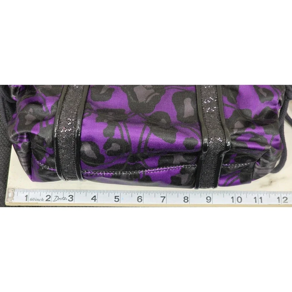 Coach Y2K Poppy Daisy Ocelot Glam Tote Purple Leopard Print Glitter Indie Sleaze - Picture 13 of 16